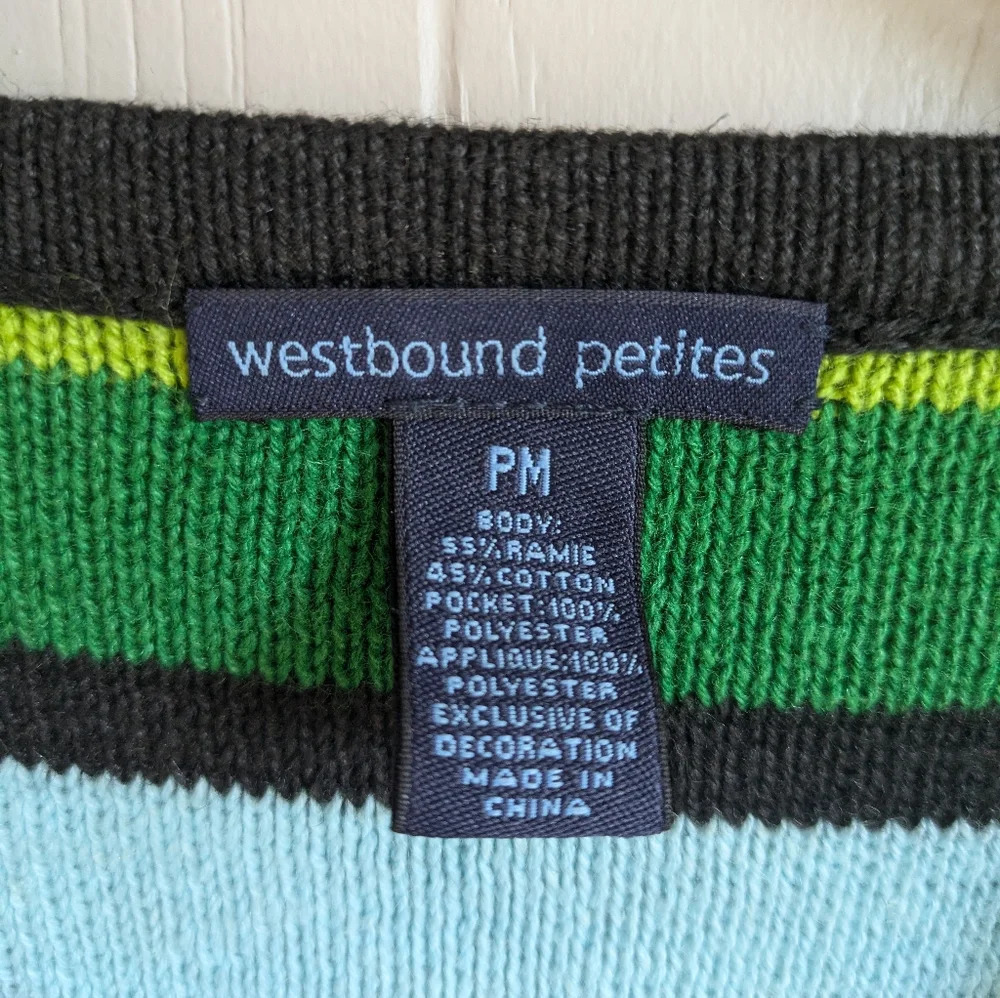 Westbound Patchwork Holiday Sweater Vest Size Pet… - image 5